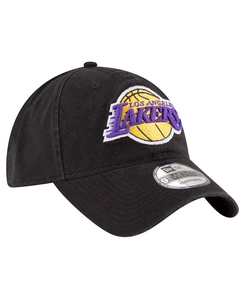 Men's New Era Black Los Angeles Lakers Team 2.0 9TWENTY Adjustable Hat