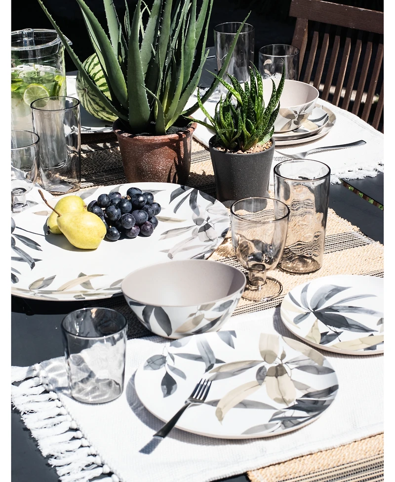 Abode Homewares Bali Leaves Salad Plates Merge, Set of 6