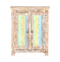 Sideboard 24"x13.8"x29.9" Rough Acacia Wood