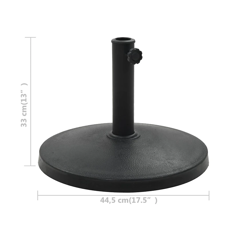 Parasol Base Round Polyresin 22 lb Black