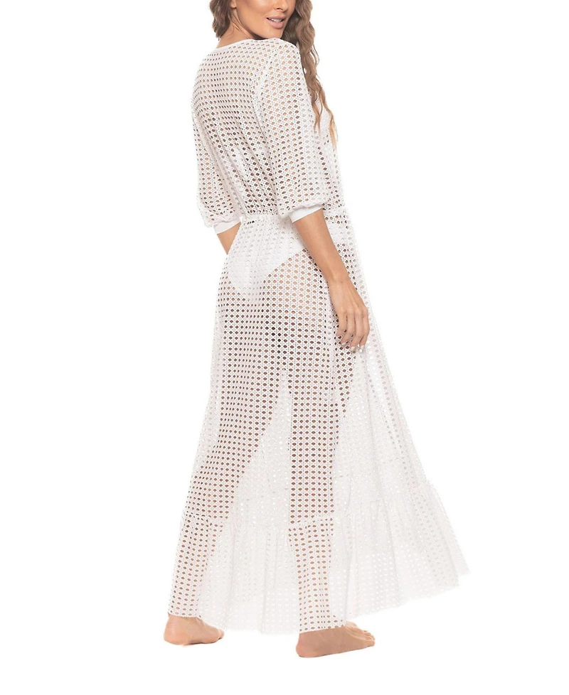 Guria Beachwear Women's Lattice Duster Cover-up