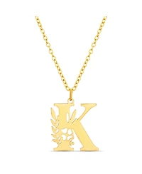 kensie Floral Cut Out Initial Letter Pendant Necklace