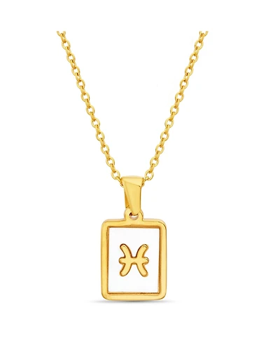 kensie Gold-Tone Tag Zodiac Sign Pendant Necklace