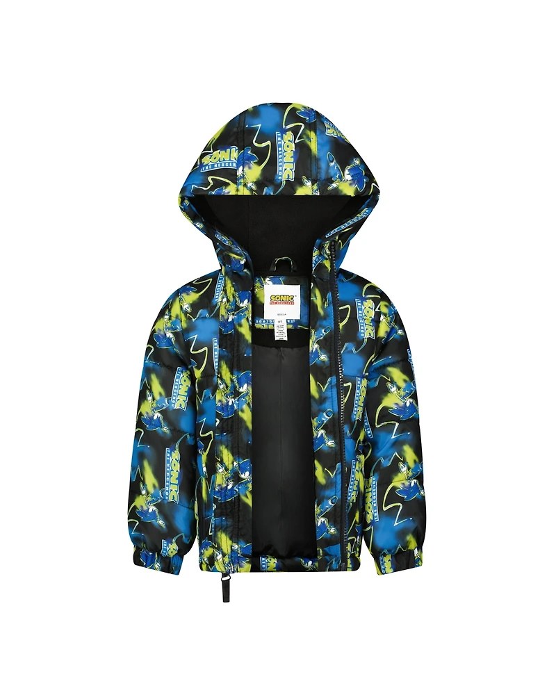 Sega Sonic the Hedgehog Kids Printed Puffer Jacket