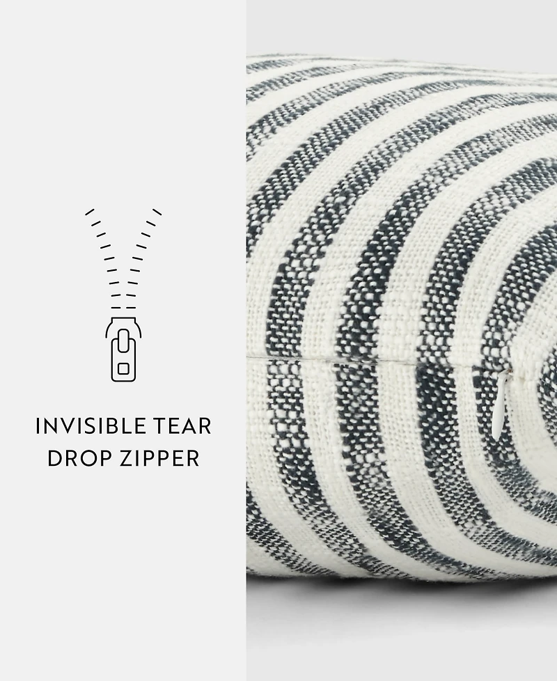 ienjoy Home Yarn Dyed Thin Stripe Decorative Pillow, 20" x