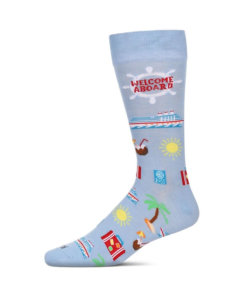 MeMoi Men's Paradise Novelty Crew Socks
