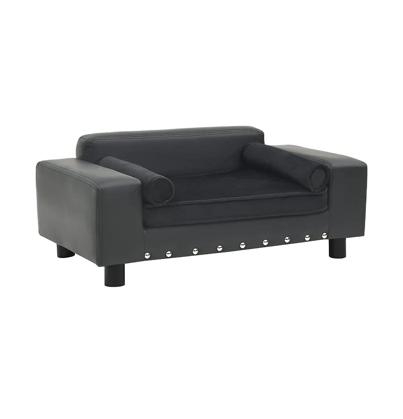 Dog Sofa 31.9"x16.9"x12.2" Faux leather (100% polyurethane) and plush (80% polyester, 20% cotton)