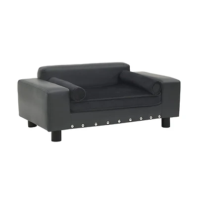 Dog Sofa 31.9"x16.9"x12.2" Faux leather (100% polyurethane) and plush (80% polyester, 20% cotton)