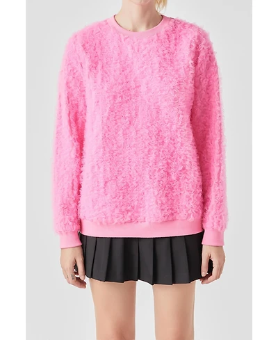 Grey Lab Women's Tulle Oversize Sweater