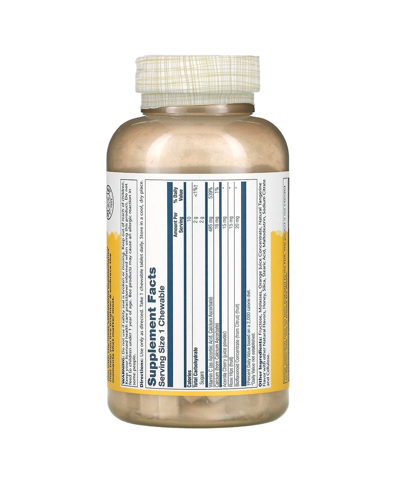 Solaray Buffered Vitamin C Chewable Natural Orange 485 mg - 100 Chewables