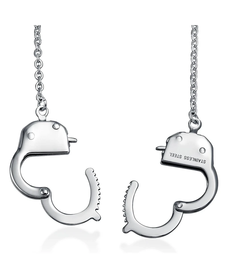 Bling Jewelry Biker Jewelry Large Handcuff Statement Necklace Stainless Steel Pendant 22 Inch