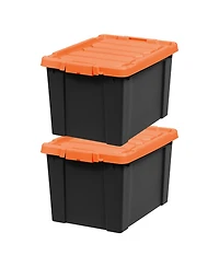 Iris Usa 19 Gallon Lockable Storage Totes with Lids, 2 Pack