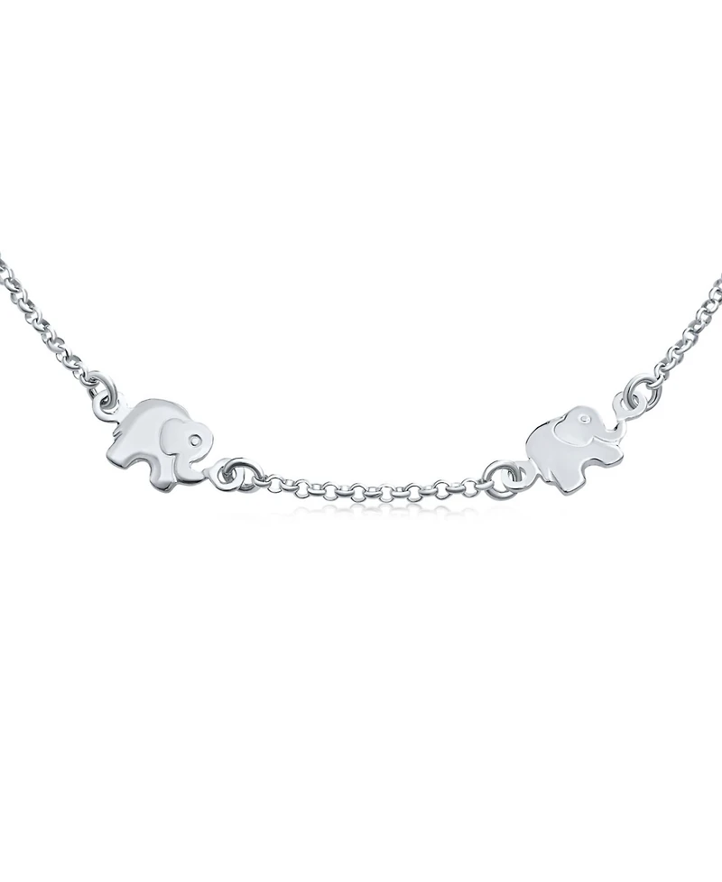 Bling Jewelry Zoo Animal Lucky Elephant Charm Anklet Ankle Bracelet Sterling Silver 910 Inch