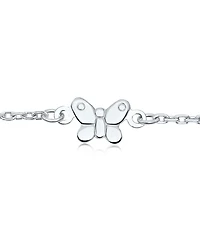 Bling Jewelry Nature Garden Multi Station Charm Butterfly Anklet Foot Ankle Bracelet Sterling Silver Adjustable 9 To 10 Inch