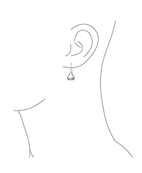 Bling Jewelry Simple Plain Puffed Teardrop Pear Shaped Rain Drop Earrings Fishhook Threader Polish Sterling Silver 1.2 Inch