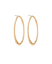 Ettika Hammered 18K Gold-Plated Large Oval Earrings