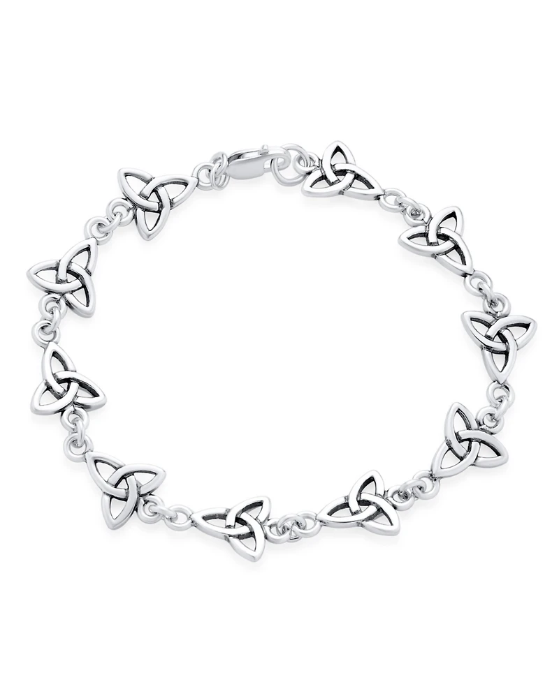 Bling Jewelry Religious Inspirational Christian Faith Irish Love Knot Celtic Triquetra Trinity Bracelet Sterling Silver Oxidized