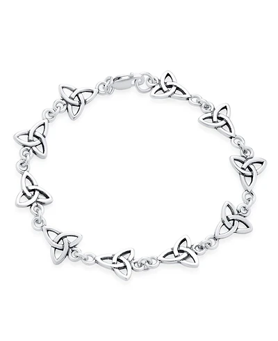 Bling Jewelry Religious Inspirational Christian Faith Irish Love Knot Celtic Triquetra Trinity Bracelet Sterling Silver Oxidized