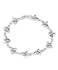 Bling Jewelry Religious Inspirational Christian Faith Irish Love Knot Celtic Triquetra Trinity Bracelet Sterling Silver Oxidized