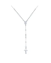Bling Jewelry Catholic Prayer Round Ball Beads Jesus Crucifix Virgin Mary Rosary Y Necklace Sterling Silver