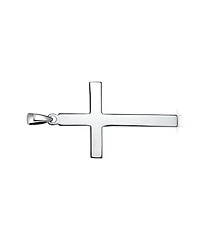 Bling Jewelry Large Plain Simple Basic Religious Cross Pendant Necklace Solid Sterling Silver