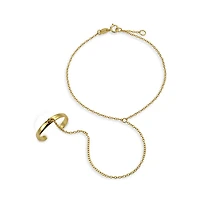 Bling Jewelry Trendy Delicate Hand Chain Dancer Slave Bracelet For Women And Ring Sterling Silver Adjustable