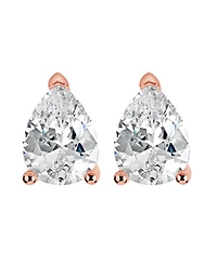 Suzy Levian Sterling Silver Cubic Zirconia Pear-Cut Classic Stud Earrings