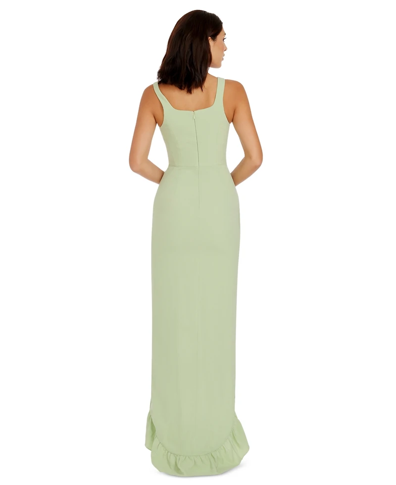 Dress the Population Women's Charlene Ruffled High-Low Gown