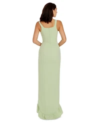 Dress the Population Women's Charlene Ruffled High-Low Gown