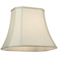 Imperial Shade Set of 2 Creme Medium Cut Corner Rectangular Lamp Shades 10" Top x 16" Bottom x 13" High (Spider) Replacement with Harp