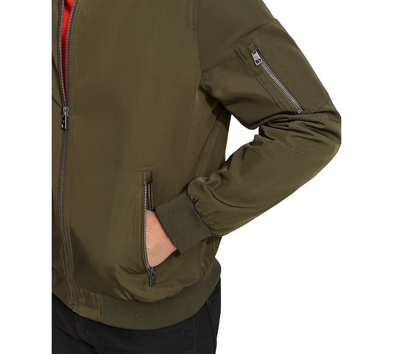 Calvin Klein Men's Solid-Color Zipper Flight Jacket