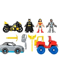 Imaginext Dc Super Friends Batman Gift Set with Wonder Woman and Cyborg Preschool Toy, 9 Piece