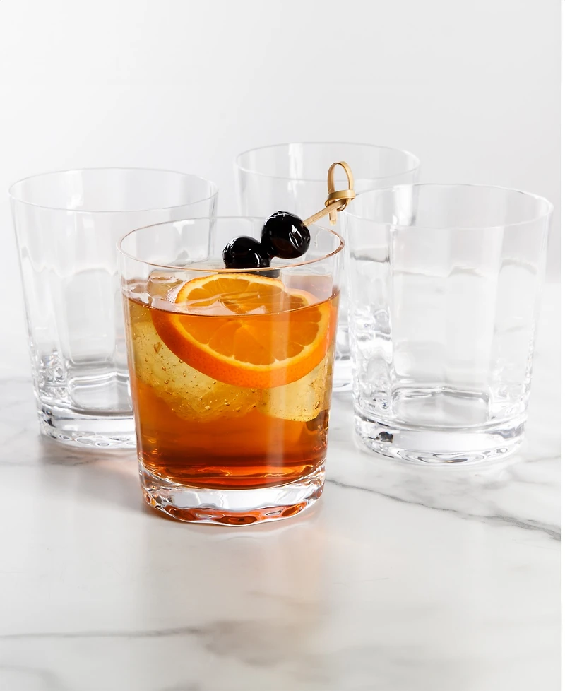 Sur La Table Cambron Optic Double Old-Fashioned Glasses, Set of 4