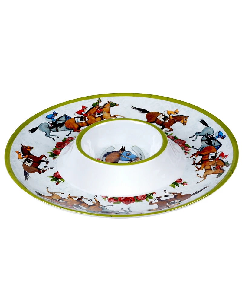 Certified International Derby Day At The Races 3 Pc Melamine Serving Set