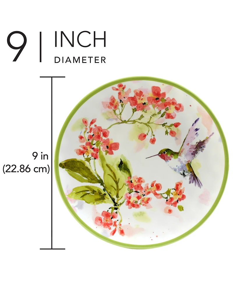 Certified International Hummingbirds Set of 6 Salad Plate 9", Service For 6