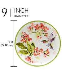 Certified International Hummingbirds Set of 6 Salad Plate 9", Service For 6