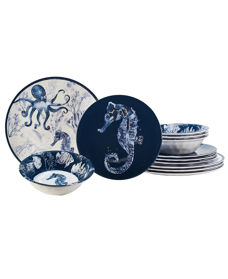Certified International Sea Life 12 Pc Dinnerware Set, Service For 4