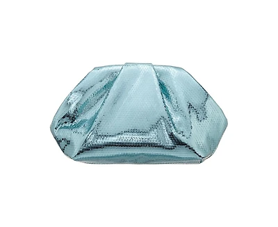 Nina Metallic Pleated Frame Clutch Handbag