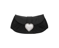 Nina Crystal Heart Adorned Clutch Handbag