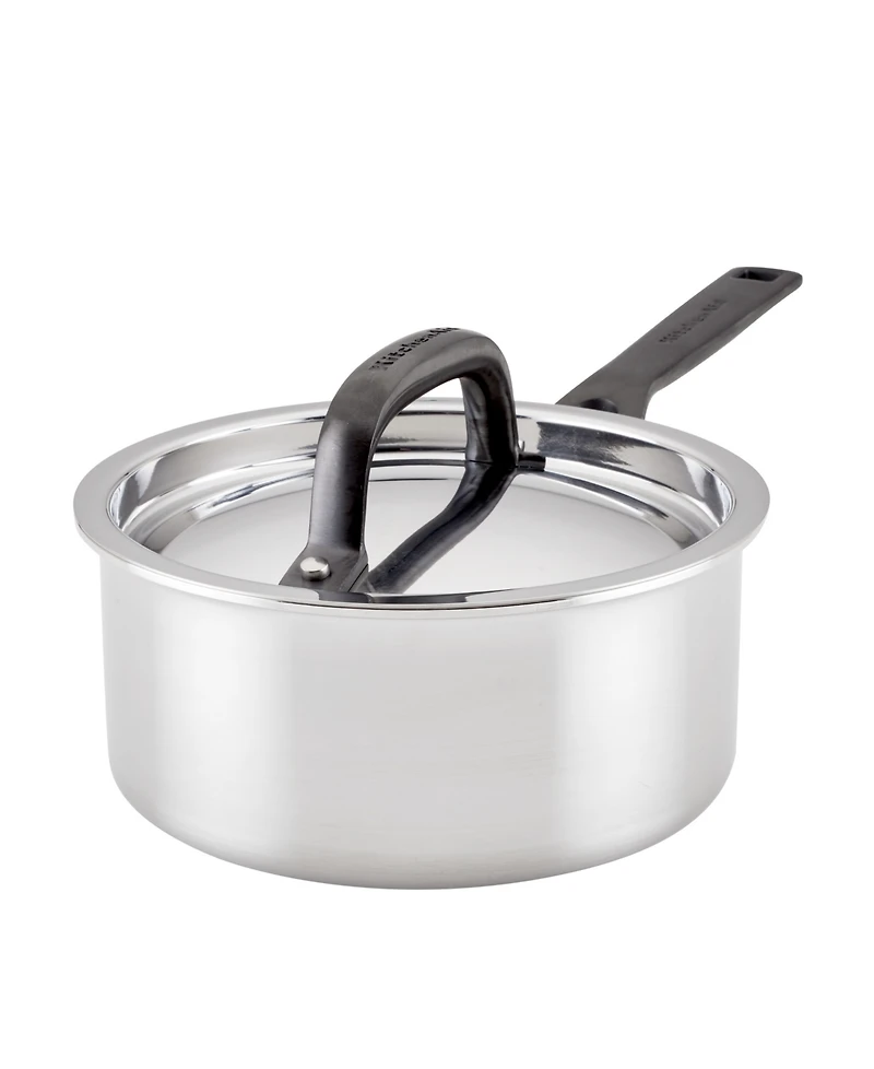 KitchenAid 5-Ply Clad Stainless Steel 1.5 Quart Induction Sauce Pan with Lid