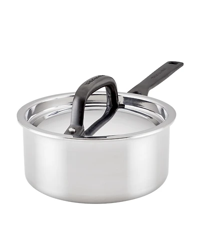 KitchenAid 5-Ply Clad Stainless Steel 1.5 Quart Induction Sauce Pan with Lid