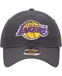 Men's New Era Charcoal Los Angeles Lakers Team 2.0 9TWENTY Adjustable Hat
