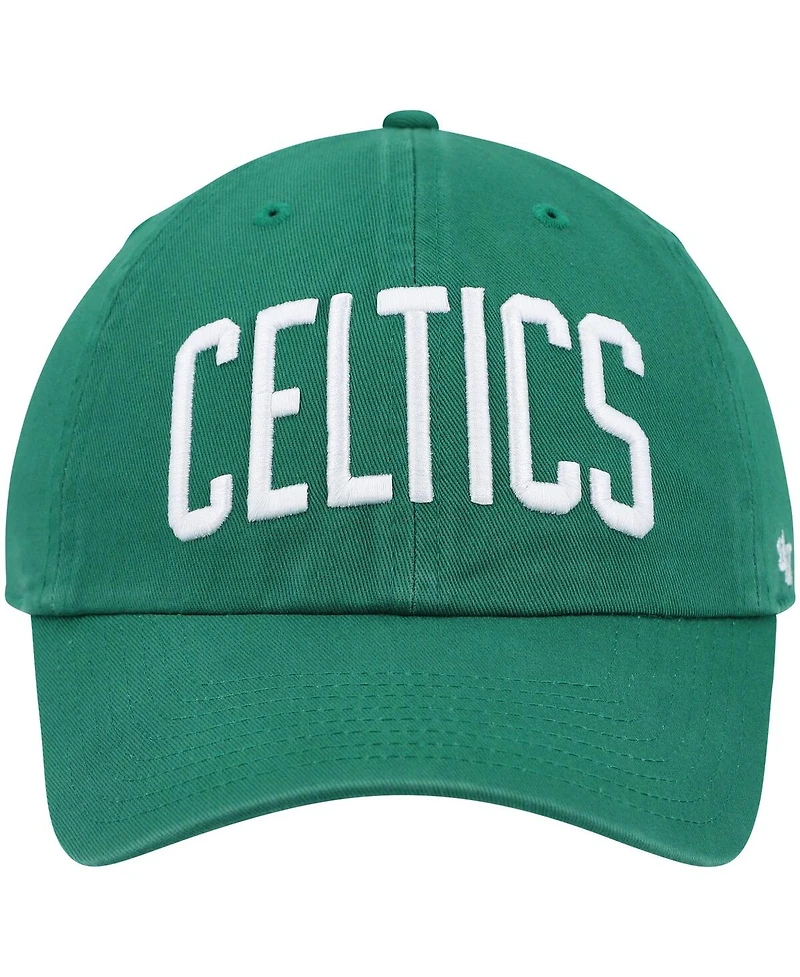 Men's '47 Brand Kelly Green Boston Celtics Clean Up Wordmark Adjustable Hat