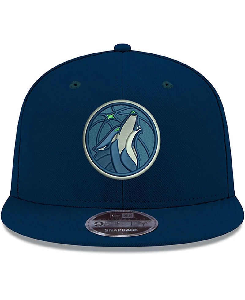 Men's New Era Navy Minnesota Timberwolves Official Team Color 9FIFTY Snapback Hat