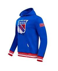 Men's Pro Standard Blue New York Rangers Retro Classic Fleece Pullover Hoodie