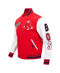 Men's Pro Standard Red Boston Sox Script Tail Wool Full-Zip Varity Jacket