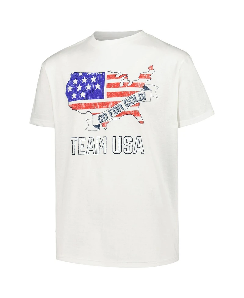 Big Boys White Distressed Team Usa Go For Gold T-shirt