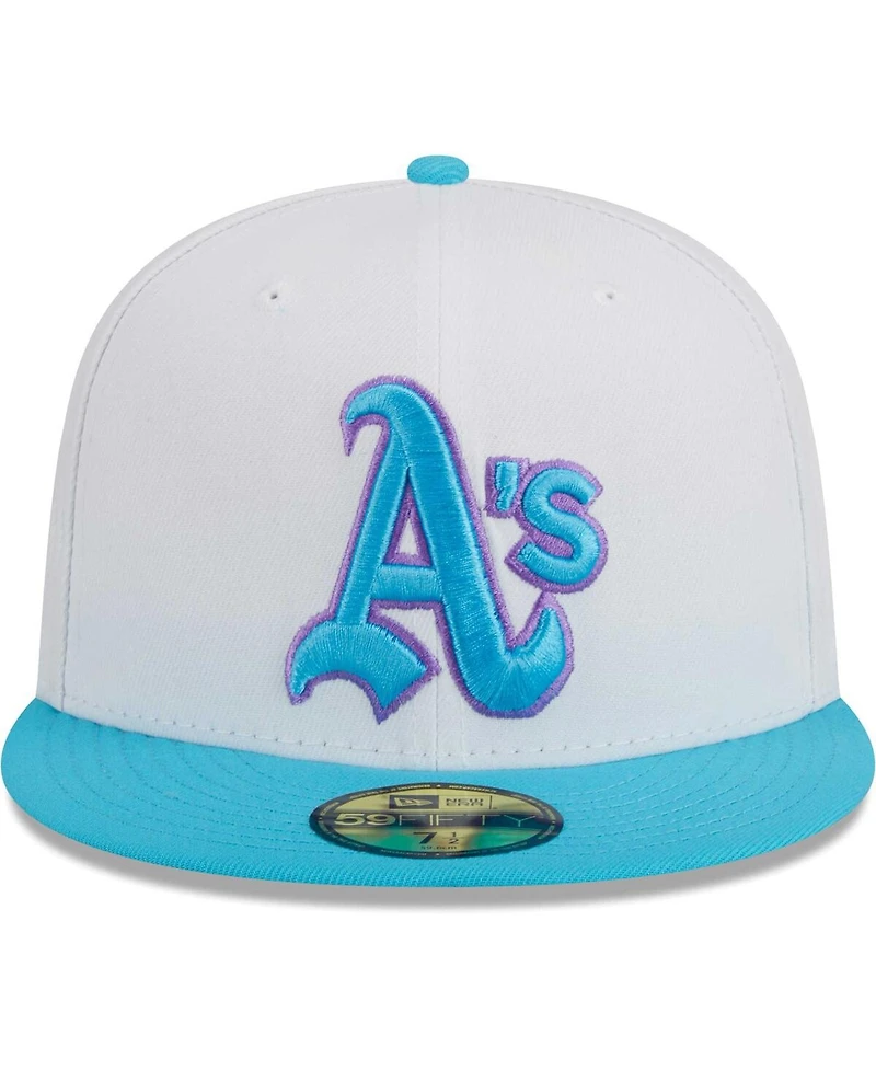 Men's New Era White Oakland Athletics Vice 59FIFTY Fitted Hat
