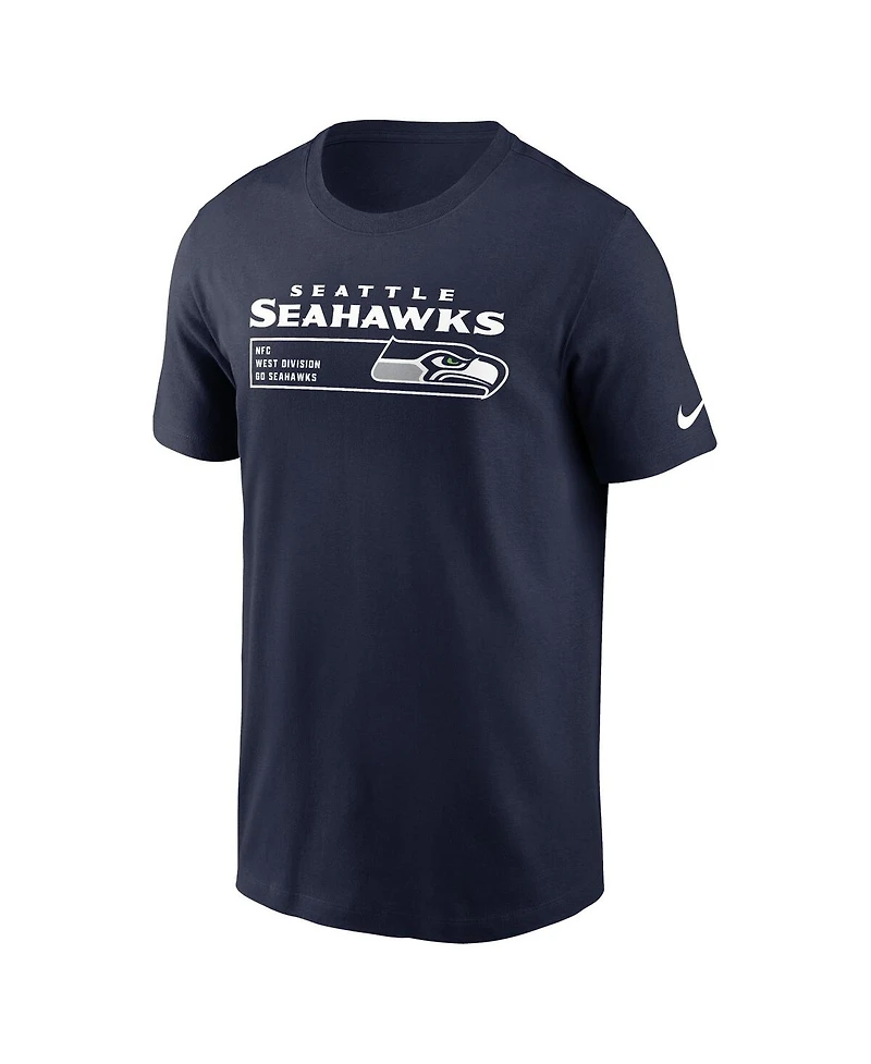 Men's Nike College Navy Seattle Seahawks Division Essential T-shirt