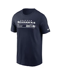 Men's Nike College Navy Seattle Seahawks Division Essential T-shirt